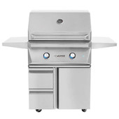 Twin Eagles - 30-Inch 2-Burner Freestanding Grill On Deluxe Cart- Natural Gas with Infrared Rotisserie Burner - TEBQ30R-CN + TEGB30SD-B