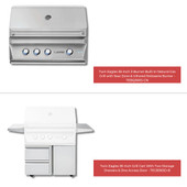 Twin Eagles - 36-Inch 3-Burner Freestanding Grill - Natural Gas - TEBQ36RS-CN + TEGB36SD-B