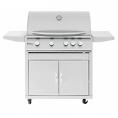 Summerset Sizzler - 32-Inch 4-Burner Freestanding Grill - Liquid Propane Gas with Rear Infrared Burner - SIZ32-LP + CART-SIZ32