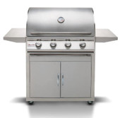 Blaze Prelude LBM - 32-Inch 4-Burner Freestanding Grill - Liquid Propane Gas - BLZ-4LBM-LP + BLZ-4-CART-SC