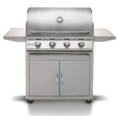 Blaze Prelude LBM - 32-Inch 4-Burner Freestanding Grill - Liquid Propane Gas - BLZ-4LBM-LP + BLZ-4-CART-SC
