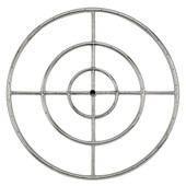 American Fire Glass 30" Triple Ring SS Burner with a 3/4" Inlet - SSFR30