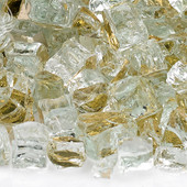 American Fire Glass 1/2" Gold Reflective, 10 lb. Jar Fire Glass - AFFGDRF1210J