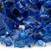 American Fire Glass 1/2" Cobalt Reflective, 10 lb. Jar Fire Glass - AFFCOBLRF1210J