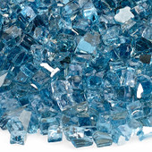 American Fire Glass 1/4" Pacific Blue Reflective, 10 lb. Jar Fire Glass - AFFPABLRF10J