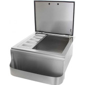 PCM 260 Series 18 Inch Slide In Ice Bin Cooler With Speed Rail & Condiment Holder - BBQ-260-18SI