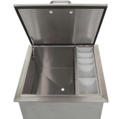 PCM 260 Series 18 Inch Drop In Ice Bin Cooler With Condiment Tray - BBQ-260-18DI