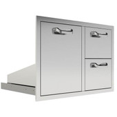 PCM 260 Series 32 Inch Double Drawer & Roll Out Trash/Liquid Propane Gas Bin On Right Combo - BBQ-260-DDC/TR-R