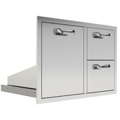PCM 260 Series 32 Inch Double Drawer & Roll Out Trash/Liquid Propane Gas Bin On Right Combo - BBQ-260-DDC/TR-R