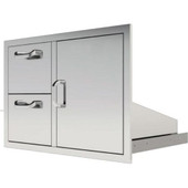 PCM 260 Series 39 Inch Double Drawer & Roll Out Trash/Liquid Propane Gas Bin On Right Combo - BBQ-260-DDC-39/TR-R