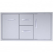 Sunstone 42" Beveled Style Double Drawer & Door Combo w/Removable Support Frame - BA-DDC42