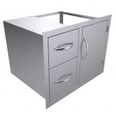 Sunstone 30" Beveled Style Double Drawer & Door Combo w/Removable Support Frame - BA-DDC30