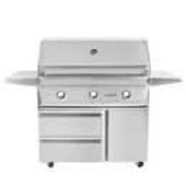 Twin Eagles - 42-Inch 3-Burner Freestanding Grill On Deluxe Cart - Liquid Propane Gas - TEBQ42G-CL + TEGB42SD-B