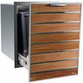 Summerset Madera Teak Double Trash / Recycling 2 Bin Pullout Drawer - SSMTD2-20-TK