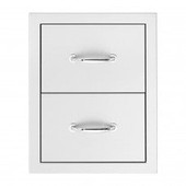 Summerset Vertical Double Drawers with Masonry Frame, 17x21 Inch - SSDR2-17M