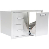 Summerset Liquid Propane Gas Tank/Trash Pullout & Double Drawer Combo, 33 Inch - SSDC2-33LP