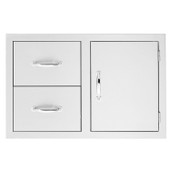 Summerset 30 Inch Stainless Steel Flush Mount Access Door & Double Drawer Combo - SSDC2-33