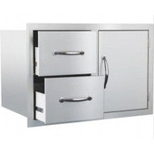 Summerset 30 Inch Stainless Steel Flush Mount Access Door & Double Drawer Combo - SSDC2-33