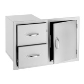 Summerset Access Door & Double Drawer Combo, 30 Inch - SSDC2-30