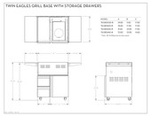 Twin Eagles 36" Grill Base, w/ Storage Drawers, Single Door - TEGB36SD-B
