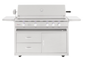 Summerset TRL Deluxe - 44-Inch 4-Burner Freestanding Grill - Natural Gas - TRLD44-NG + CART-TRLD44-DC