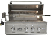 Sole Gourmet TR Series - 32-Inch 3-Burner Built-In Grill with Lights and Rotisserie - Natural Gas - 321BQRTRL