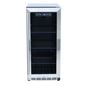 RCS 15-Inch 3.2 Cu. Ft. Outdoor Rated Stainless Steel Refrigerator with Glass Window - REFR5