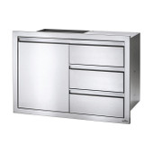 Napoleon 36" X 24" Single Door & Triple Drawer Combo - BI-3624-1D3DR