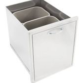 Blaze 20-Inch Roll-Out Stainless Steel Double Trash / Recycling Bin - BLZ-TREC-DRW-H