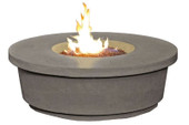 American Fyre Designs Reclaimed Wood 15 1/2 Inch Contempo Round Firetable, Silver Pine, Natural Gas- 782-BA-SP-M2NC
