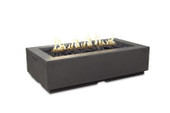 American Fyre Designs 56 Inch Louvre Rectangle Firepit, Black Lava, Propane Gas- 689-BA-11-M7PC