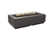 American Fyre Designs 56 Inch Louvre Rectangle Firepit, Black Lava, Propane Gas- 689-BA-11-M7PC