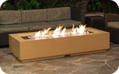 American Fyre Designs 72 Inch Louvre Long Rectangle Firepit, Smoke, Propane Gas- 688-SM-11-M8PC