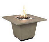 American Fyre Designs 24 Inch Cosmopolitan Square Firetable, Dark Basalt, Natural Gas- 640-DB-11-M2NC