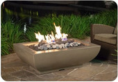 American Fyre Designs 50 Inch Bordeaux Rectangle Fire Bowl, Black Lava, Propane Gas- 435-BA-11-M4PC