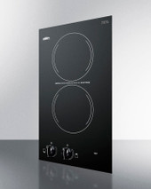 Summit - 12" Wide 115V 2-Burner Radiant Cooktop - CR2110B