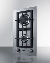 Summit - 12" Wide 2-Burner Gas Cooktop In Stainless Steel - GCJ2SS