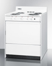 Summit 24" Electric Range with 4 Coil Elements and Oven Storage White - WEM2171Q