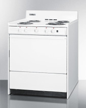 Summit 24" Electric Range with 4 Coil Elements and Oven Storage White - WEM2171Q