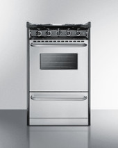 Summit - 20" Wide Gas Range, Open Burners - TNM1107BRW