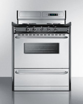 Summit 30" Wide Gas Range, Open Burners - TNM2307BKW