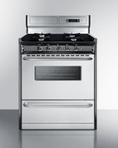 Summit 30" Wide Gas Range, Open Burners - TNM2307BKW