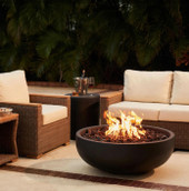 Blaze 38-Inch Round Concrete Propane Fire Bowl in Phantom - BLZ-38-FBOWL-LP