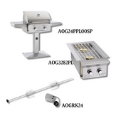 AOG AOG24PPL00SP Liquid Propane Gas with Double Side Burner and Rotisserie Kit - PCKG1-AOG24PPL00SP
