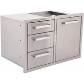 Bonfire Whistler - 42-Inch 5-Burner Built-In NGGrill with Side Burner and Triple Drawer and Trash Combo - PCKG1CBB500-NGSBTDT