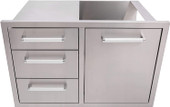 Bonfire Whistler - 42-Inch 5-Burner Built-In NGGrill with Side Burner and Triple Drawer and Trash Combo - PCKG1CBB500-NGSBTDT