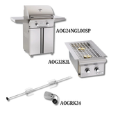 AOG AOG24NGL00SP Natural Gas with Double Side Burner and Rotisserie Kit - PCKG1-AOG24NGL00SP
