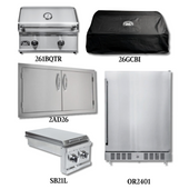 Sole Gourmet 261BQTR Natural Gas with Cover, Double Access Door, Double Side Burner and Refrigeration  - PCKG2-261BQTR