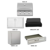 Summerset SIZ32-LP with Double Access Doors, Cover, Utensil Drawer and Outdoor Rated Fridge - SIZ26-LP-PCKG3