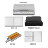 Summerset SIZPRO40-LP with Double Access Doors, Cover, Infrared Sear Burner and Access Door & Double Drawer Combo	 - SIZPRO40-LP-PCKG2